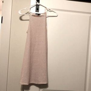 Forever 21 white and orange striped cotton summer dress